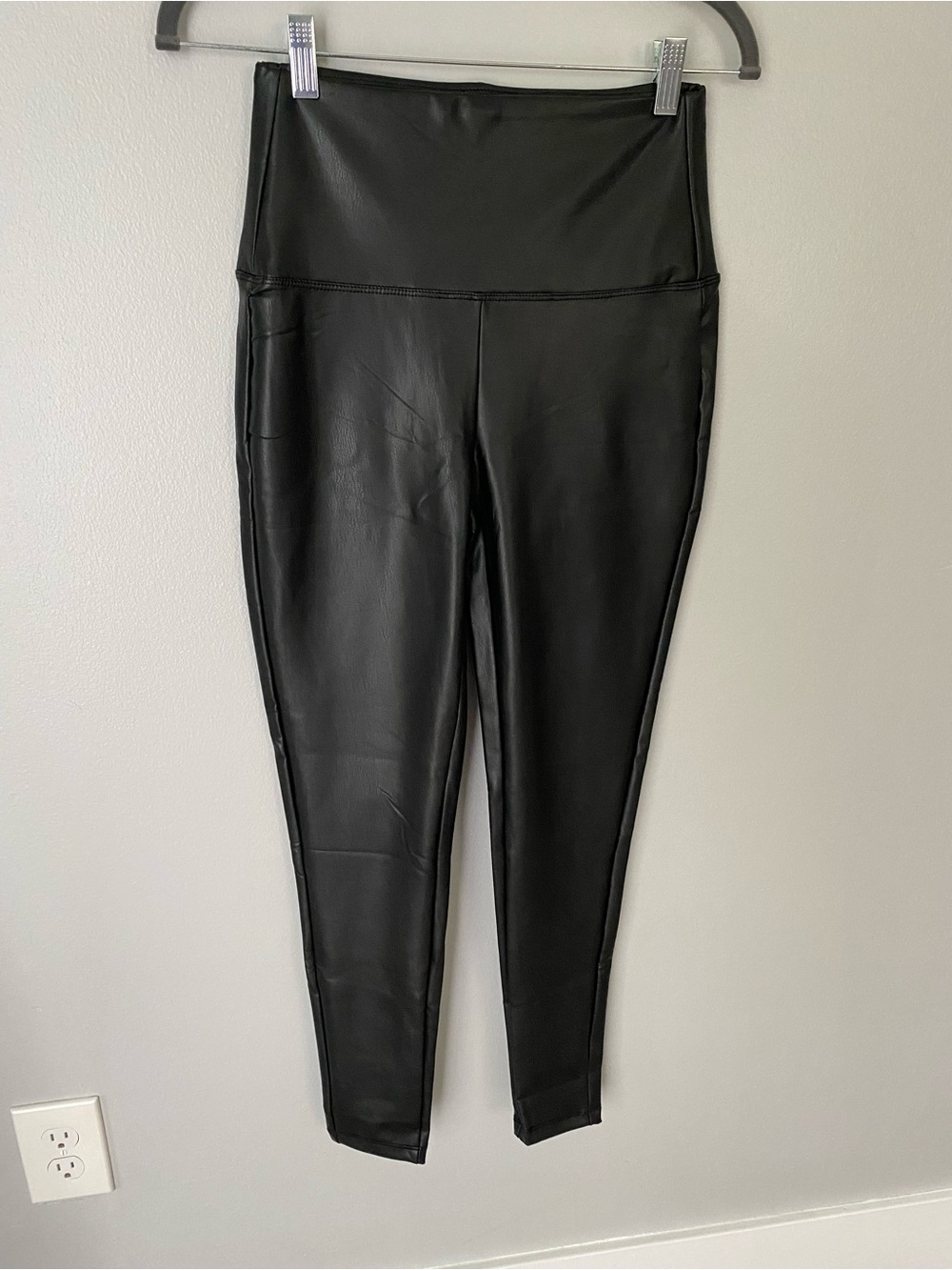 High-Waist Black Faux Leather Leggings